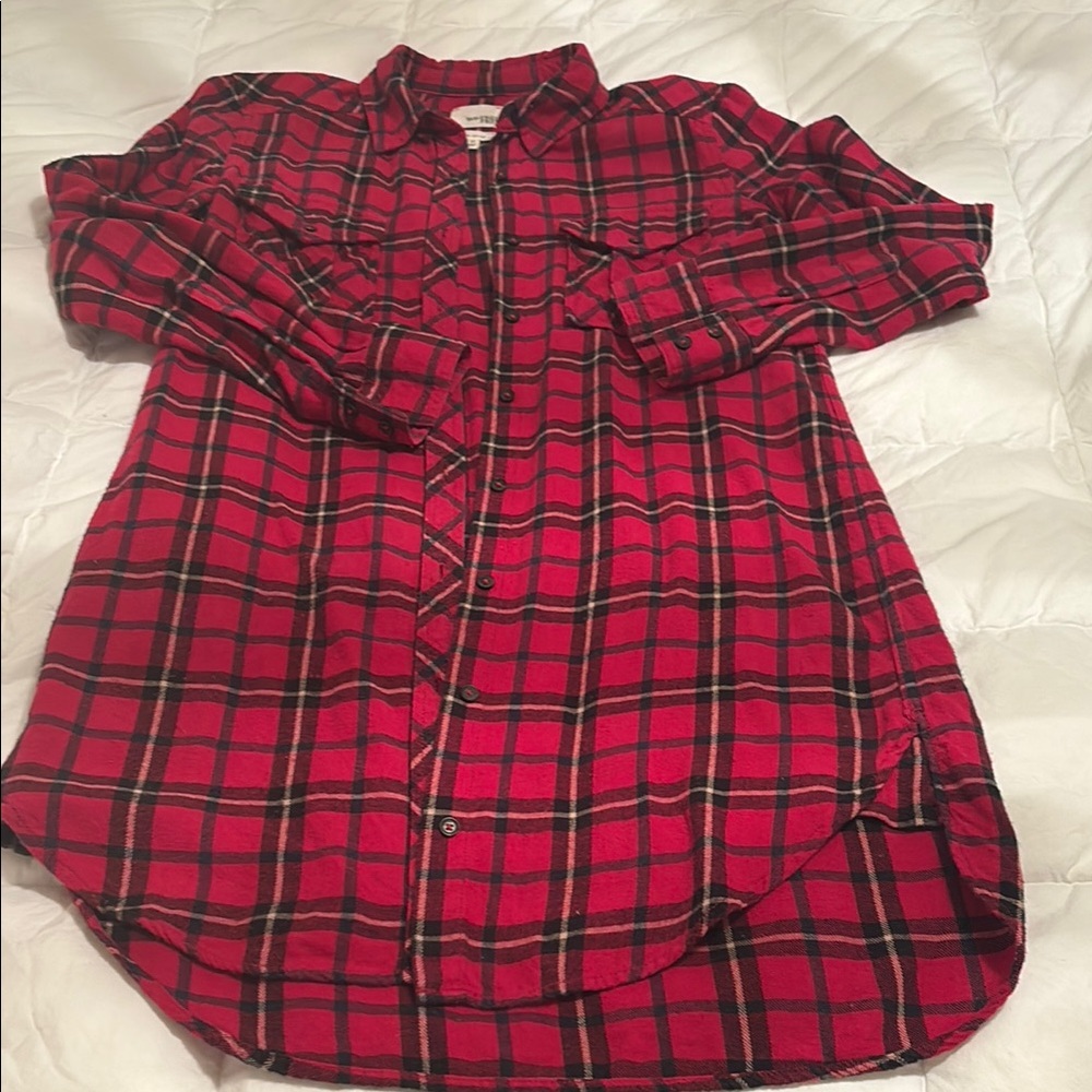 Aritzia Wilfred Plaid Button-Up Shirt/Dress